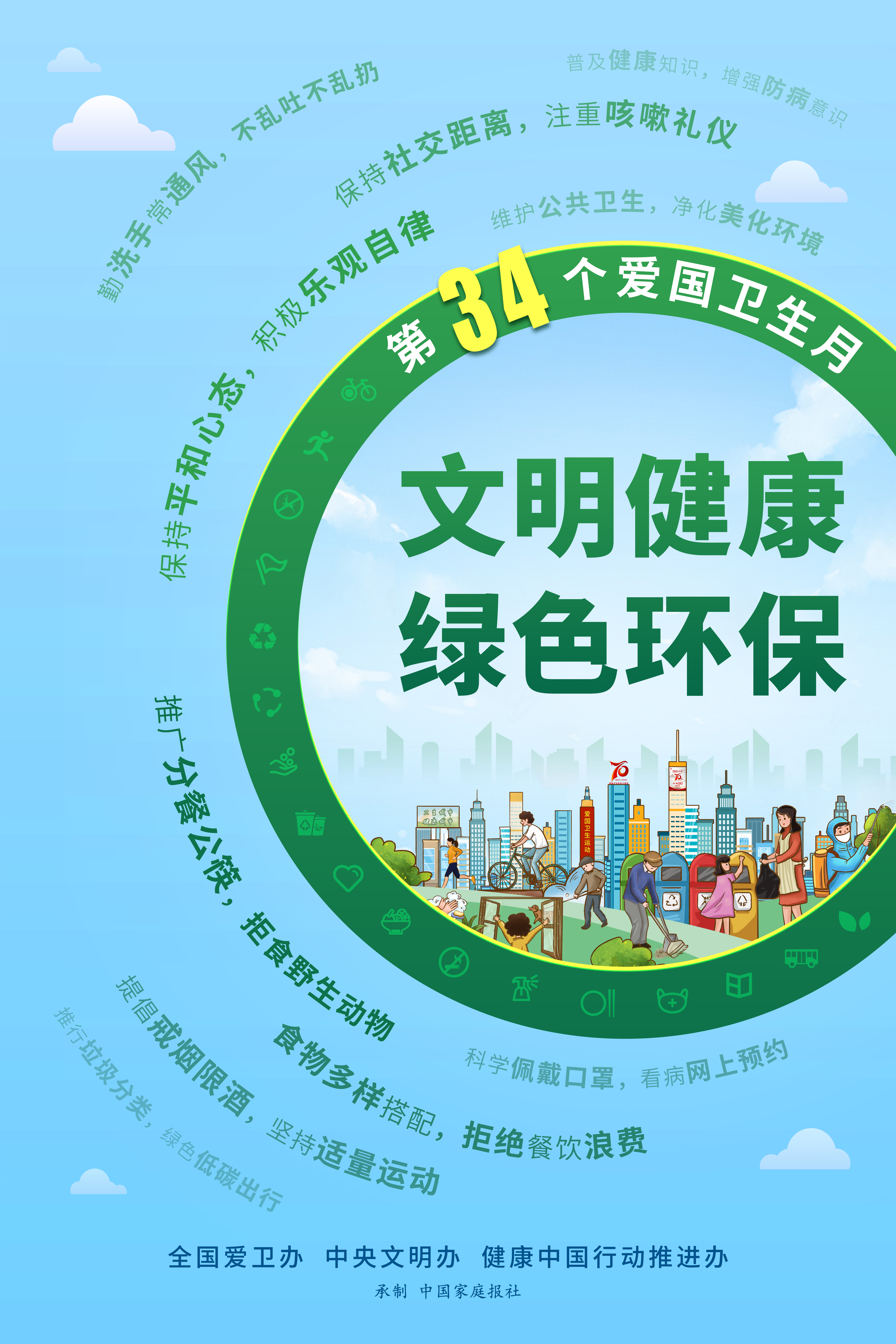 文明健康、綠色環(huán)保宣傳海報(bào)