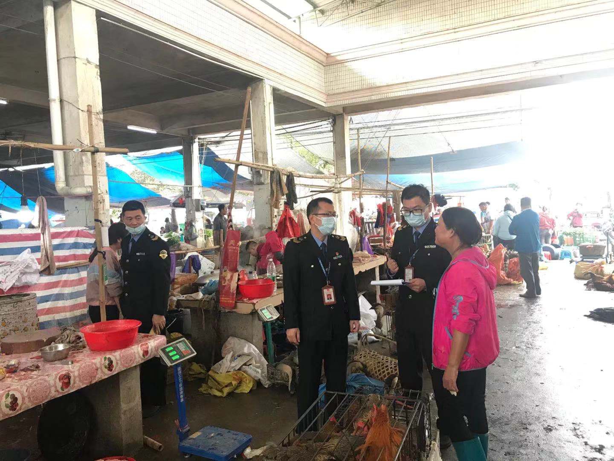 吳副局長帶隊嚴查禽肉類食品集貿(mào)市場1.jpg